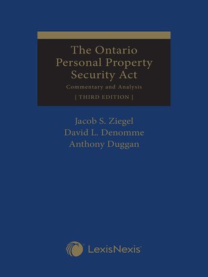 cover image of The Ontario Personal Property Security Act